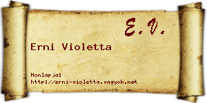 Erni Violetta névjegykártya